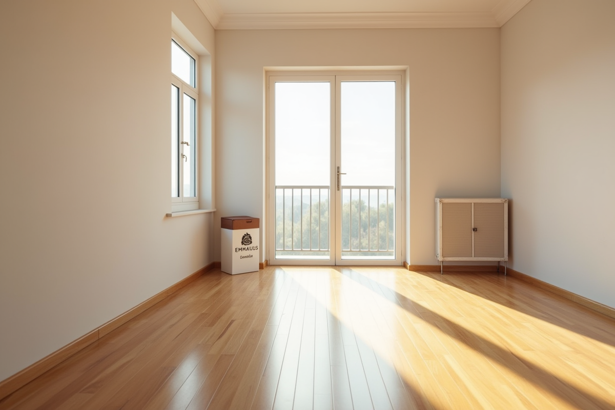 Appartement vide après nettoyage avec lumière naturelle