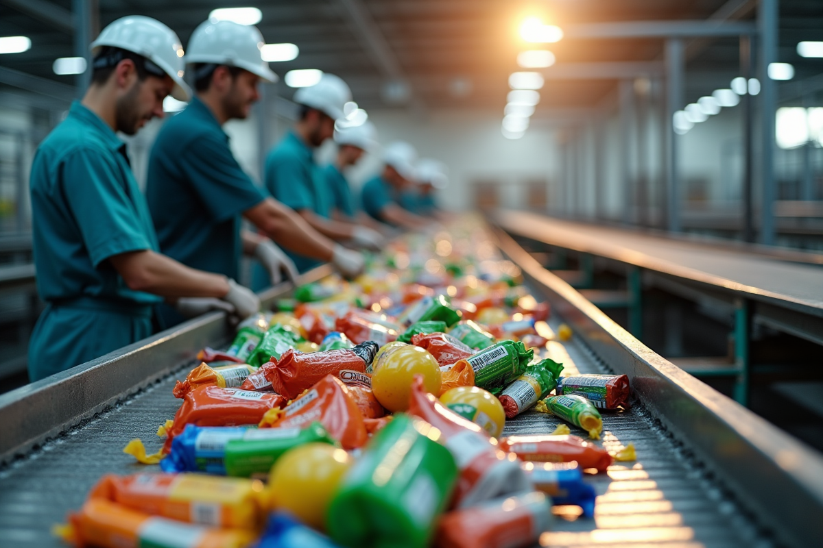 Usine de recyclage moderne en Australie avec tri des emballages