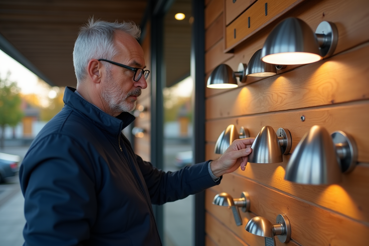 Homme examinant différentes finitions d